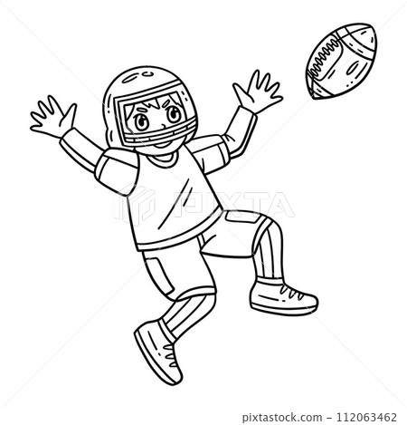 American Football Player about to Catch Isolated American Football Player about to Catch Isolated 112063462