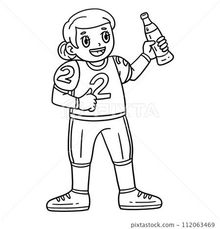 American Football Girl with Energy Drink Isolated American Football Girl with Energy Drink Isolated 112063469