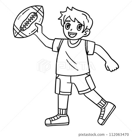 American Boy Playing Football Isolated Coloring American Boy Playing Football Isolated Coloring 112063470