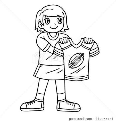 American Football Girl with Jersey Isolated American Football Girl with Jersey Isolated 112063471