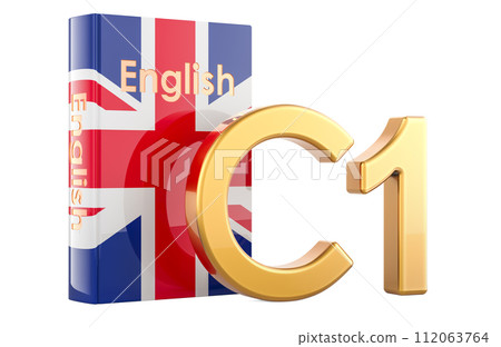 C1 English level, concept. C1 Level Advanced, 3D rendering 112063764