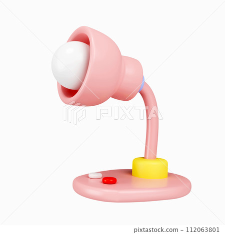 3d lamp. Back to school and education concept. isolated on background, icon symbol clipping path. 3d render illustration 112063801