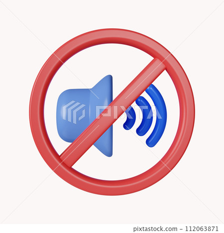 3d Speaker mute icon. No sound. icon isolated on white background. 3d rendering illustration. Clipping path. 3d Speaker mute icon. No sound. icon isolated on white background. 3d rendering illustration. Clipping path. 112063871
