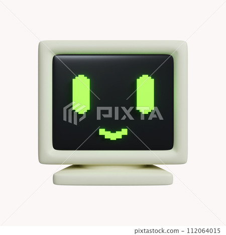 3d Retro Computer. The System Unit, Monitor. icon isolated on white background. 3d rendering illustration. Clipping path. 3d Retro Computer. The System Unit, Monitor. icon isolated on white background. 3d rendering illustration. Clipping path. 112064015