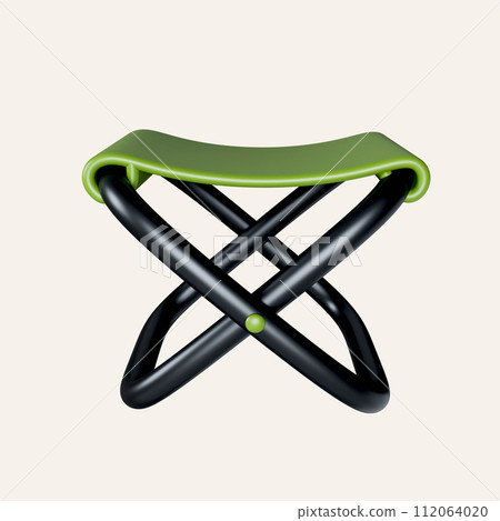 3d camping chair. elements for camping, hiking , summer camp, traveling, trip. icon isolated on white background. 3d rendering illustration. Clipping path. 3d camping chair. elements for camping, hiking , summer camp, traveling, trip. icon isolated on white background. 3d rendering illustration. Clipping path. 112064020