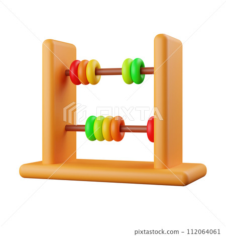 3d Abacus .arithmetic game learn counting number concept. finance education. isolated on background, icon symbol clipping path. 3d render illustration 3d Abacus .arithmetic game learn counting number concept. finance education. isolated on background, icon symbol clipping path. 3d render illustration 112064061