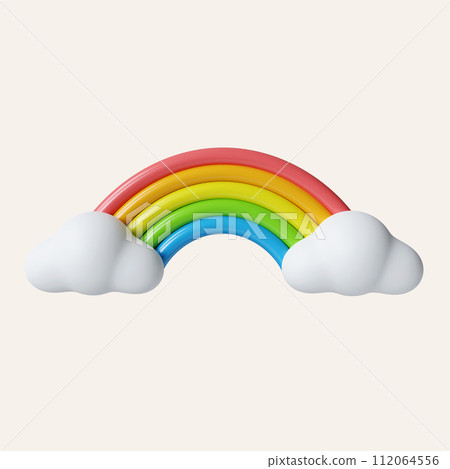 3d rainbow. LGBT Pride Month Icon. icon isolated on white background. 3d rendering illustration. Clipping path. 3d rainbow. LGBT Pride Month Icon. icon isolated on white background. 3d rendering illustration. Clipping path. 112064556