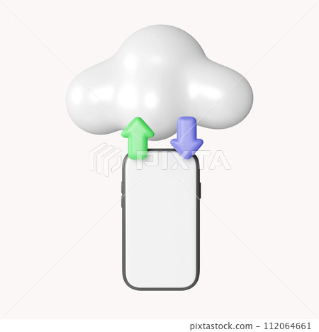 3d File storage in cloud. icon isolated on white background. 3d rendering illustration. Clipping path. 3d File storage in cloud. icon isolated on white background. 3d rendering illustration. Clipping path. 112064661