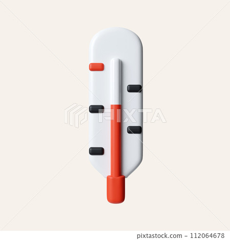 3d Medical thermometer 3d icon. Body temperature measuring device. icon isolated on white background. 3d rendering illustration. Clipping path. 112064678