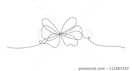 Ribbon bow one line art Ribbon bow one line art 112065597