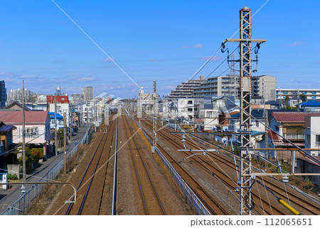 千葉縣松戶市的新松戶常磐線軌道 2024 年 2 月 千葉縣松戶市的新松戶常磐線軌道 2024 年 2 月 112065651