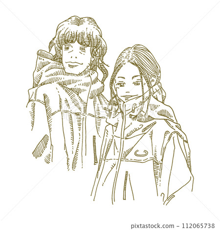 情侶線描插圖 112065738