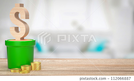 The Dollar icon in plant for Business concept 3d rendering. 112066887