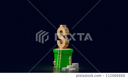 The Dollar icon in plant for Business concept 3d rendering. 112066888