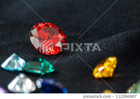 Natural Sapphire gemstone, Jewel or gems on black 112066987
