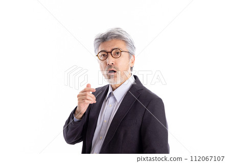 閃爍的灰色頭髮的男人 閃爍的灰色頭髮的男人 112067107