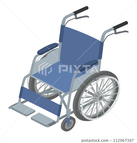 Isometric illustration of a wheelchair Isometric illustration of a wheelchair 112067387