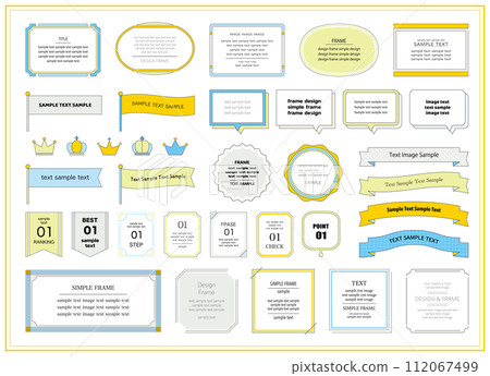 簡單框架設置絲帶框架裝飾裝飾標題標題橫幅膠帶處理材料 112067499