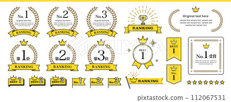 以絲帶和桂冠為特色的排名設計集 112067531