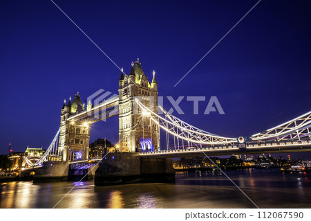 London Tower Bridge by river thames in London, england, UK Twilight, London UK. London Tower Bridge by river thames in London, england, UK Twilight, London UK. 112067590