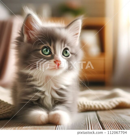 A staring kitten 112067704