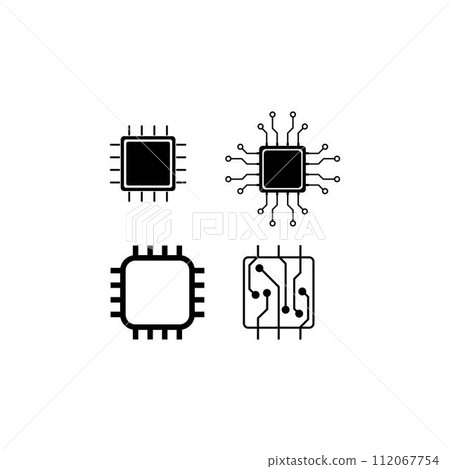 chip processor vector icon illustration design 112067754