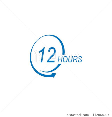 sign of 12, 24, 48 and 72 clock arrow hours logo 112068093