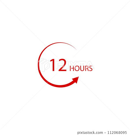 sign of 12, 24, 48 and 72 clock arrow hours logo sign of 12, 24, 48 and 72 clock arrow hours logo 112068095