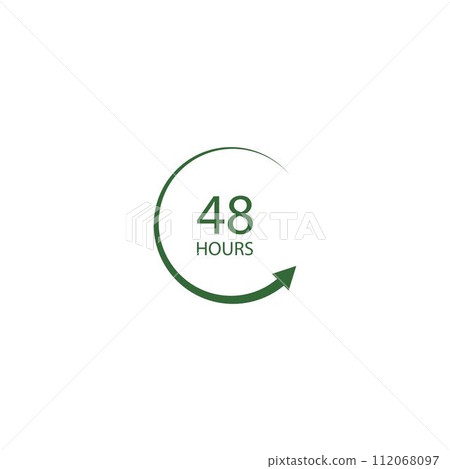 sign of 48 clock arrow hours logo sign of 48 clock arrow hours logo 112068097