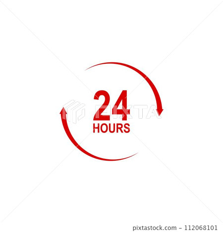 sign of 24 clock arrow hours logo 112068101