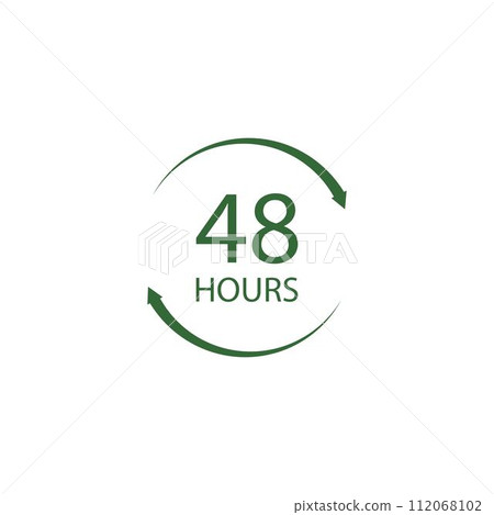 sign of 48 clock arrow hours logo 112068102