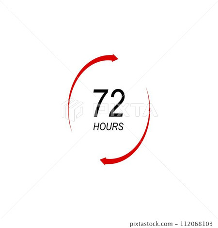 sign of  72 clock arrow hours logo 112068103