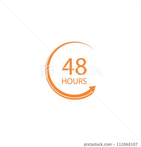 sign of 48 clock arrow hours logo 112068107