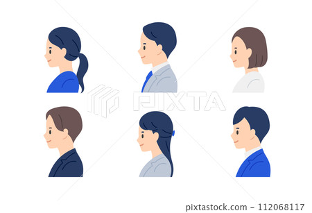 左風景上身套商務人士與男士【人物向量圖素材】 112068117