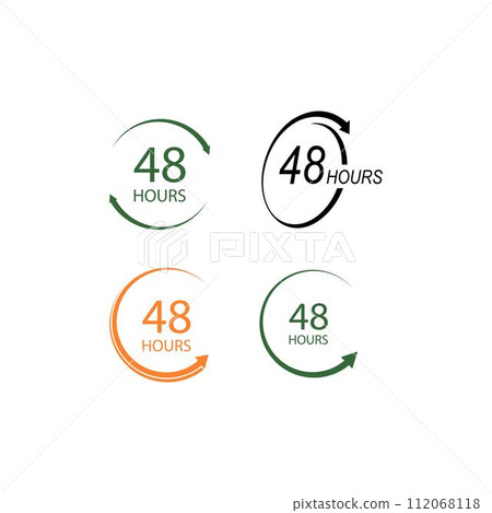 sign of 48 clock arrow hours logo 112068118