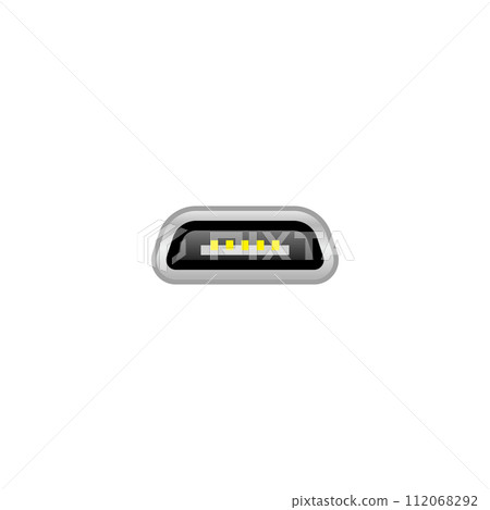 Simple illustration_white Micro USB Type-B 2.0 male_outlet (port) Simple illustration_white Micro USB Type-B 2.0 male_outlet (port) 112068292