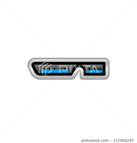 Simple illustration_White Micro USB Type-B 3.0 female_Outlet (port) 112068295