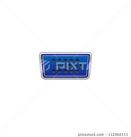 Simple illustration_black analog RGB cable female_outlet (port) 112068313