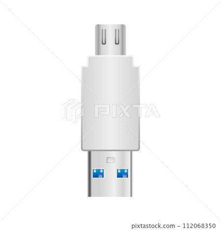 簡單圖解_白色轉換轉接器_Micro USB Type-B 2.0轉USB 簡單圖解_白色轉換轉接器_Micro USB Type-B 2.0轉USB 112068350