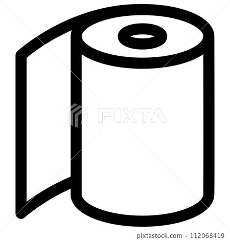 防災所需物品的線條畫單項圖示:衛生紙 防災所需物品的線條畫單項圖示:衛生紙 112068419