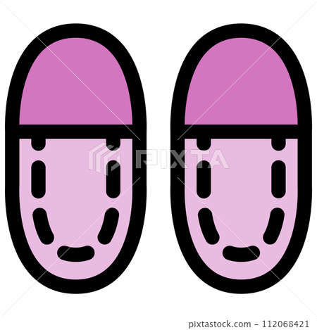 Color single item icon of items necessary for disaster prevention: slippers 112068421