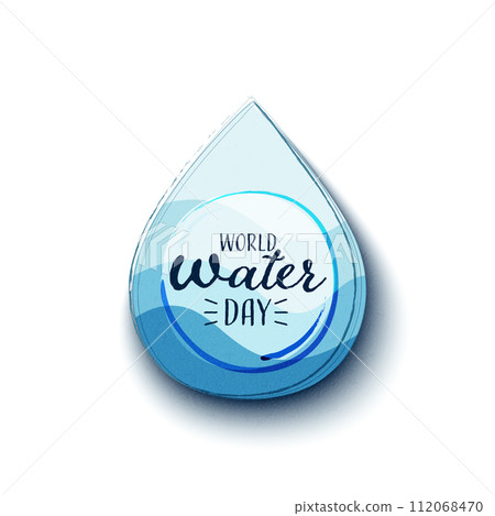 World water day. Water drop, Save water for Sustainable ecology and environment conservation concept design. Vector illustration. 112068470