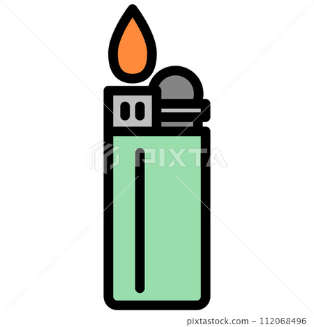 Color single item icon of items necessary for disaster prevention: Lighter 112068496