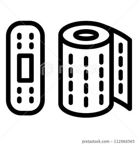Line drawing single item icons of items necessary for disaster prevention, bandages, bandages 112068565