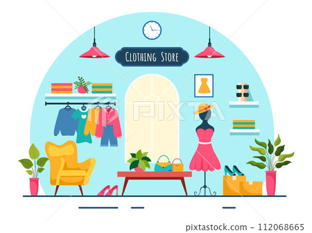 Clothing Store Vector Illustration by Shopping for Clothes or Dresses for Fashion Styles Women or Men in Flat Cartoon Background Design Clothing Store Vector Illustration by Shopping for Clothes or Dresses for Fashion Styles Women or Men in Flat Cartoon Background Design 112068665