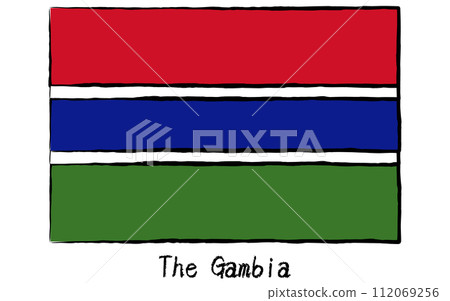 Analog hand-drawn style flags of the world, Gambia 112069256