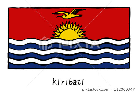 模擬手繪風格的世界國旗，吉里巴斯 112069347
