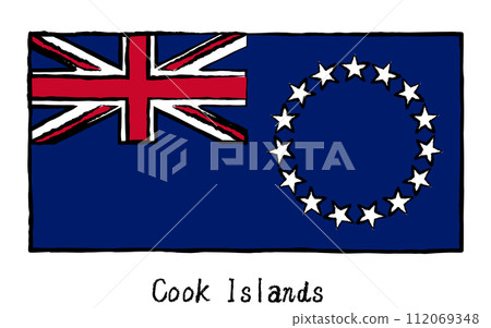 庫克群島世界模擬手繪風格旗幟 庫克群島世界模擬手繪風格旗幟 112069348