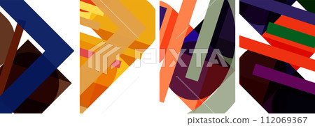 Square and round shape geometric poster set for wallpaper, business card, cover, poster, banner, brochure, header, website 112069367