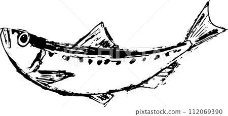 Sardine fish ink painting illustration Sardine fish ink painting illustration 112069390